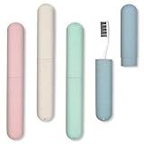 NEXCURIO 4 Pack Travel Toothbrush Case, Portable Breathable Toothbrush Holder for Travel/Camping/School/Home