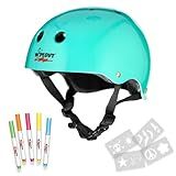 Wipeout Dry Erase Kids Helmet for Bike, Skate, and Scooter, Teal Blue, Ages 8+