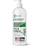 KERAPIL Bacterinyl Tea Tree Oil Body Wash - Antibacterial & Antifungal Support for Ringworm, Body Odors, Athlete’s Foot & Acne, Helps Soothe Itchy, Dry Skin - Made in USA (16 fl oz)