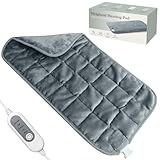 Weighted Heating Pad for Back Pain & Period Cramps,2.8lb Moist Heated Pad for Abdomen, Legs & Muscles,5 Heat Levels, 2-Hour Auto Shut-Off, Gifts for Men Women UL Certified, 12" x 24"