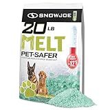 Snow Joe Pet-Safer Ice Melt Blend, Safer for Concrete and Sidewalks, 20 Pounds, MELT20PET - CMA Formula, Long-Lasting and Non-Tracking