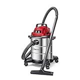 Vacmaster VOC508S 1101 5-Gal 4 Peak HP Stainless Steel Wet/Dry Vac Red