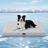 ZOMISIA Cooling Dog Bed for Crate, Q-Max>0.5 Cooling Mat with Removable Washable Cover, Orthopedic Egg Crate Foam Summer Pad for Extra Large Dogs, 41x27 Inch, Grey