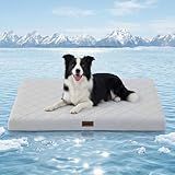 ZOMISIA Cooling Dog Bed for Crate, Q-Max>0.5 Cooling Mat with Removable Washable Cover, Orthopedic Egg Crate Foam Summer Pad for Extra Large Dogs, 41x27 Inch, Grey