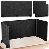 Buryeah 3 Pcs Desk Divider Desk Partition 23.6 x 47.2, 23.6 x 23.6 Stand up Freestanding Cubicle Privacy Partition Reducing Noise Visual Distraction Divider for Office Home School(Deep Gray)