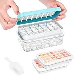 PHINOX Ice Cube Tray with Lid and Bin, Easy Release 56 Cubes for Freezer