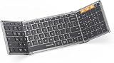 ProtoArc XK01 Full-Size Foldable Bluetooth Keyboard for Travel, Space Gray