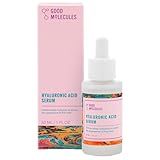 Good Molecules Hyaluronic Acid Serum - 1% Hyaluronic Acid Non-greasy Ultra Hydrating Serum, Facial Moisturizer for Plumper Skin, Skin Care for Face