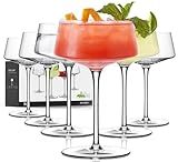 Coupe Glasses Set of 6, Martini Glasses Hand Blown Premium Crystal Cocktail Glassware for Manhattan, Margarita, Espresso Martini, Home Bar, Dinner Party, Birthdays, Housewarming Gift,8oz Clear
