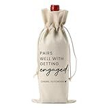 FBCCZEY Engaged Gifts, Engagement Gifts for Couples Her, Engagement Party Decorations Gifts for Engaged Couple Wine Bag, Pairs Well with Getting Engaged Wine Bottle Bag