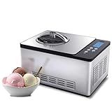 Whynter Ice Cream Maker Machine Automatic 2.1 Qt. with Built-In Compressor, LCD Digital Display & Timer, No Pre-Freezing, ICM-200LS, Stainless Steel
