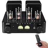 Juson Audio JTA50 2025 130W Tube Amplifier Entry-Level HiFi Class AB Amp with BT 5.0, Remote,AUX,Coax, Phono and USB in,Subwoofer Out,2.1CH for Turntable