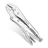 WORKPRO Locking Pliers, 4-inch Mini Curved Jaw Vice Grips pliers, Chromium-Vanadium Steel Locking Pliers with Wire Cutter, Locking Adjustable Vise Grips for Clamping Twisting Welding