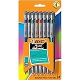 BIC Xtra-Precision Mechanical Pencil, Metallic Barrel, Fine Point (0.5mm), 24-Count, Doesn't Smudge and Erases Cleanly