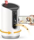 TKENPRO 2K Pet Camera Treat Dispenser, 360°View Dog Camera with Phone App, 5G&2.4G WiFi 2-Way Talk Pet Cam Indoor for Cats Remote Treat Tossing, Motion Alerts, Auto Tracking