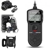 Replaces RS-60E3 Camera Intervalometer Timer Remote Shutter Release Control & Clip Holder for Canon Rebel T7 T6 2000D 90D 80D 77D T6i T8 T8i T3i SL3 SL2 EOS R6 Mark III II R7 R8 R50V R10 R100 & More