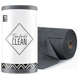 Fantasticlean Microfiber Cleaning Cloth Roll -75 Pack, Tear Away Microfiber Towels, 12" x 12", Reusable, Washable, Scratch Free, Ultra Absorbent for All-Around Cleaning Supplies (DimGray)