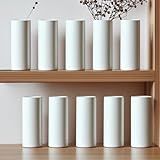 LIZOFER 5.51'' Small Modern White Ceramic Vase Set of 10 for Living Room Bedroom Minimalist Fresh Flower Vases for Bouquet Fake Plant Home Decor Office Fireplace Centerpieces Nordic Style 10 Pack