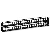 TRENDnet 48-Port Blank Keystone 2U HD Patch Panel, TC-KP48, 2U 19” Metal Rackmount Housing, HD Keystone Network Patch Panel, Recommended w/TC-K25C6 & TC-K50C6 Cat6 Keystone Jacks (Sold Separately)