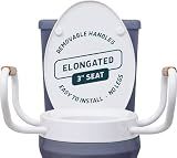 Lunderg Solva Raised Toilet Seat with Handles - Elongated - Adds 3 Inches