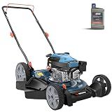 SENIX 21-Inch Gas Push Lawn Mower, 144cc, 2-in-1 Mulching