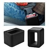 Ohleats 2 PCS Seat Belt Buckle Holder, Silicone Buckle Booster Raises Your Seat Belt for Easy Access, Buckles Cover Makes Receptacle Upright Buckling, Car Accessories for Kids (Black)