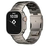FiNESTONE Titanium Band for Apple Watch ULTRA & ULTRA 2 & ULTRA 3 - Adjustable Apple Watch ULTRA Band 49mm - Folding Clasp and DLC Coating - Pure-Titanium Lightweight