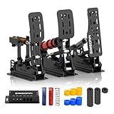 SIMSONN Plus X Sim Racing Pedals PC Racing Simulator Load Cell HE Hydraulic Pedal Support Haptic Reactor (Black P3-H3)