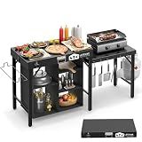 Grill Table for Blackstone Griddle Camping Grill Table Foldable Fits Ninja