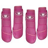 Horntack 2 Pair Splint Boots for Horses Outdoor Sports(Raspberry, Medium)