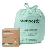Compostic Compostable 13 Gallon Trash Bags, 100 Ct, Extra Strong
