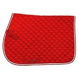 Tough 1 EquiRoyal Square Quilted Cotton Comfort English Saddle Pad, Red