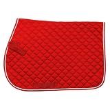 Tough 1 EquiRoyal Square Quilted Cotton Comfort English Saddle Pad, Red