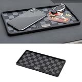 Car Dashboard Non Slip Mat, 11.06'' x 5.98'' Universal Grid Multi-Functional Sticky Adhesive Pad, Dash Sticky Gripping Mat for Cell Phones, Keys, Sunglasses, Electronic Devices, GPS (Black Gray)