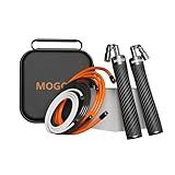 Mogold Weighted Jump Rope for High-Intensity Training, Muay Thai & MMA Workouts Heavy Jumping Ropes for Fitness Carbon Fiber Handle Adjustable Length 3 Meters 1/5 +1/4lb+1/2lb PVC Steel Wire Rope