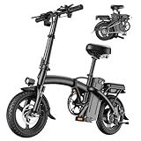 H14-A Electric Bike for Adults, PEAK 1000W Foldable Electric Bike with 48V 10A (480WH) Battery, 25MPH E Bike, 45 Miles(PAS) E-Bike, Folding Electric Bikes for Adults, 14" Folding Ebike for Teens
