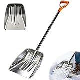 Scoop Shovel,Snow Shovel for Driveways,Large-Capacity Metal Grain Shovel with D-Shaped Handle,Effectively Handles Snow Removal,Gardening,Camping and Hauling