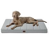 Bedsure Cooling Dog Bed for Crate - Extra Large Comfy Flat Puppy Beds with Removable Washable Cover, Orthopedic Egg Crate Foam Pet Mat, Suitable for Pet Up to 90 lbs