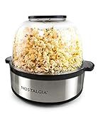 Nostalgia Non Stick Stirring Popcorn Maker for 24 Cups of Theatre Style Popcorn with Hot Oil - Dual-Use Lid & Serving Bowl - Quick Heat Technology & Cool Touch Handles - Ez Store - Stainless Steel