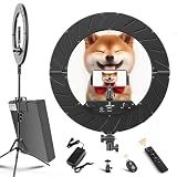 Ring Light 18 INCH Kit,55W 5600K Professional LED with Stand (Black)