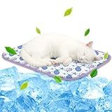 NWK Pet Cooling Mat -Q-Max>0.345 Ice Silk Cooling Mat for Dogs & Cats Portable & Washable Pet Cooling Blanket, Car Seats, Beds for Summer (Purple Fish, 20'' X 16'' X 0.3'')
