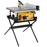 DEWALT Table Saw, 10 Inch, 15 Amp, 32 ½-Inch Rip Capacity, Dust Collector, Scissor Stand (DWE7491X)