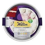 Wilton Aluminum 2-Piece Round Cake Pan Set, Durable Anodized Bakeware for Tiered & Layered Cakes, Even Heating, Rust-Resistant, Professional Cake Baking Pans, 9 x 2 in, Packaging May Vary