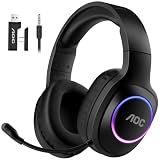 AOC Wireless Gaming Headset for PS5, PS4, Nintendo Switch, PC- Black