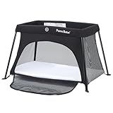Pamo Babe Travel Crib Lightweight Baby Playard with Mattress Compact Play Yard with Detachable Legs
