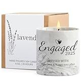 Engagement Gifts - Gift for Newly Engaged Couples, Fiance Gifts for Women, Bridal Shower, Wedding Bride Gift - Engaged Present 6 Oz Engaged 2025 Lavender Ceramics Candle