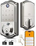 Veise VE017 Fingerprint Smart Door Lock with App Control, Satin Nickel