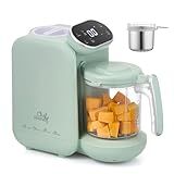Chefhandy Baby Food Maker with Stainless Steel Steam Basket, One Step 5-in-1 Baby Food Processor Steamer Blender & Steam Cleaning, Auto Cooking, Puree & Baby Warmer with 6 Food Pouches, BPA-Free,Green