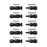 Renogy 5 Pair Solar Panel Cable Connectors, Black