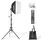 RALENO Softbox Photography Lighting Kit, 16'' x 16'' Softbox Lighting for TikTok with LED Bulb (50W | 5500K | 97 CRI | TLCI≥97), Continuous Light for Video Recording & Photography Shooting